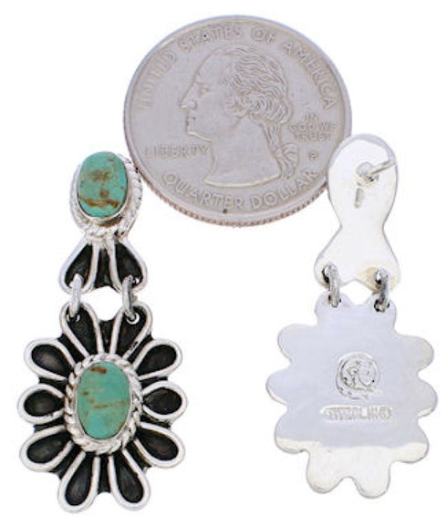 Southwest Turquoise Flower Jewelry Earrings MW75953